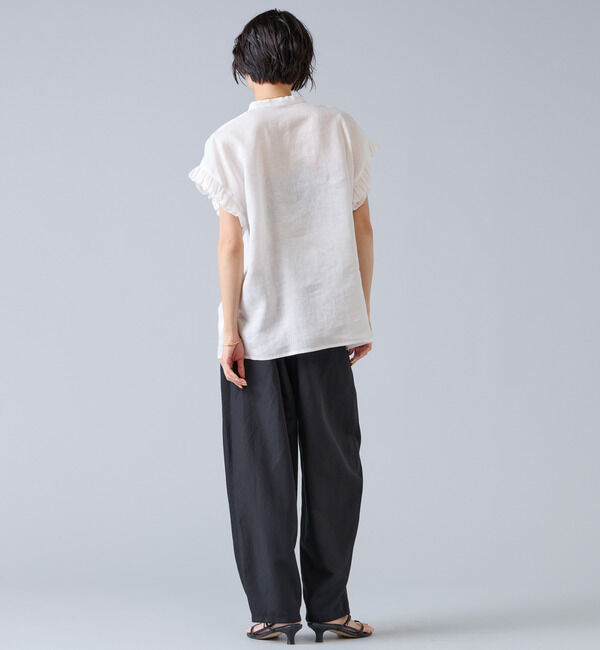 Liesse「【定番】リネンギャザースリーブブラウス」|シャツ・ブラウス|