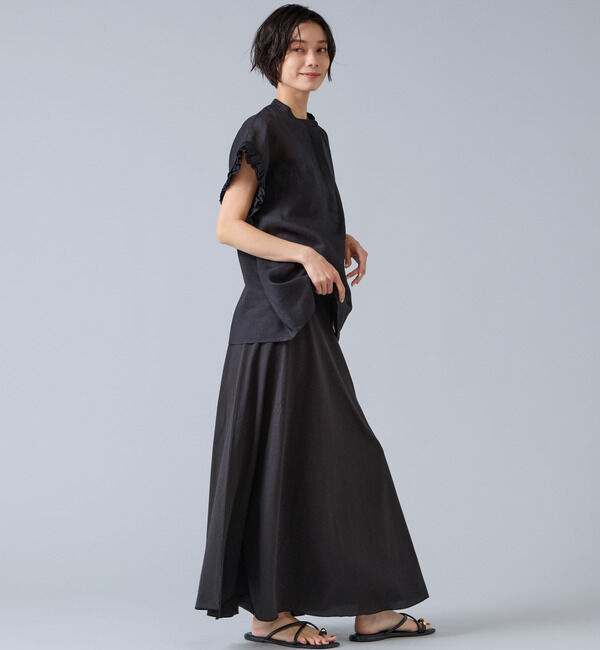 Liesse「【定番】リネンギャザースリーブブラウス」|シャツ・ブラウス|