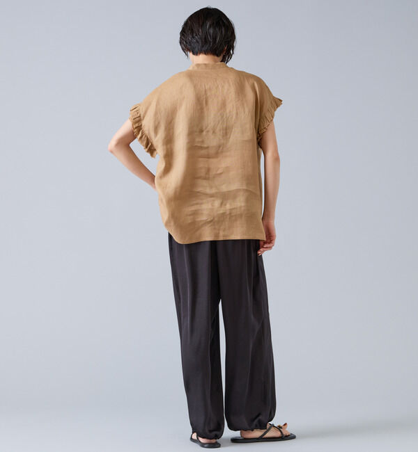 Liesse「【定番】リネンギャザースリーブブラウス」|シャツ・ブラウス|