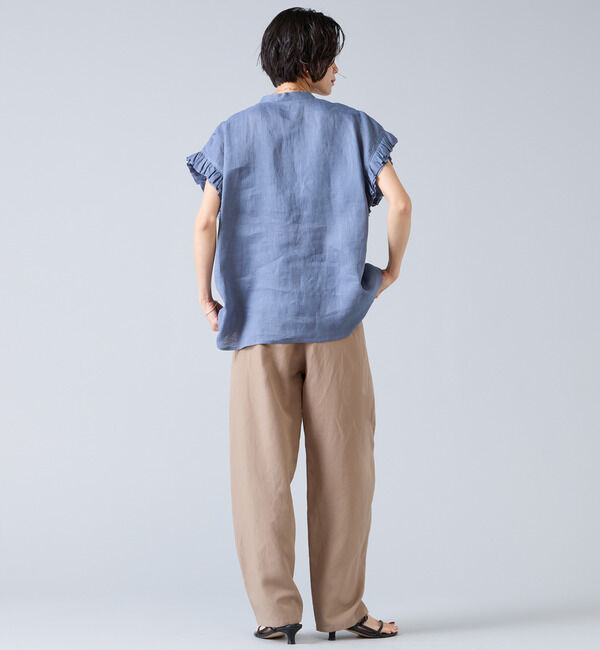 Liesse「【定番】リネンギャザースリーブブラウス」|シャツ・ブラウス|