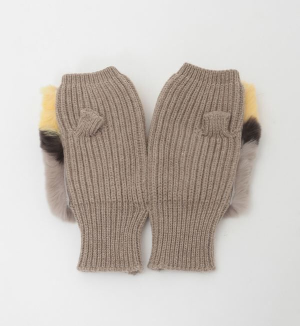 A_「【ALPO/アルポ】レッキスファー&times;ニットFingerless Gloves」|手袋|