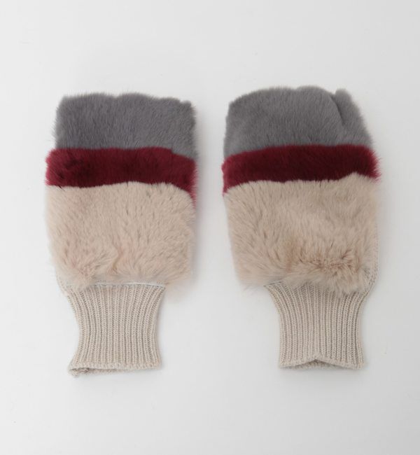 A_「【ALPO/アルポ】レッキスファー&times;ニットFingerless Gloves」|手袋|
