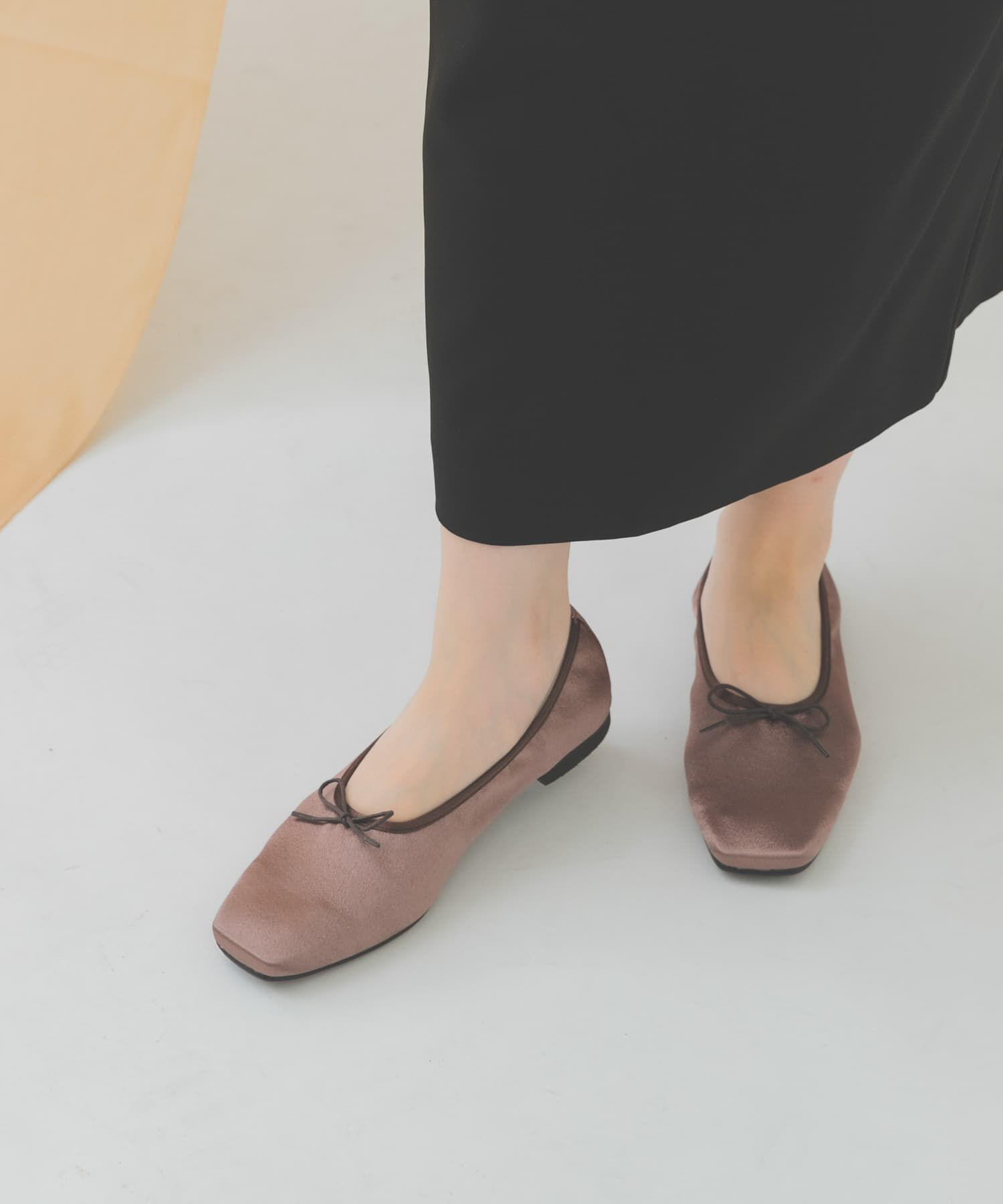 RODE SKO「『MADE IN JAPAN』 サテンスクエアトゥバレエシューズ」|バレエシューズ|