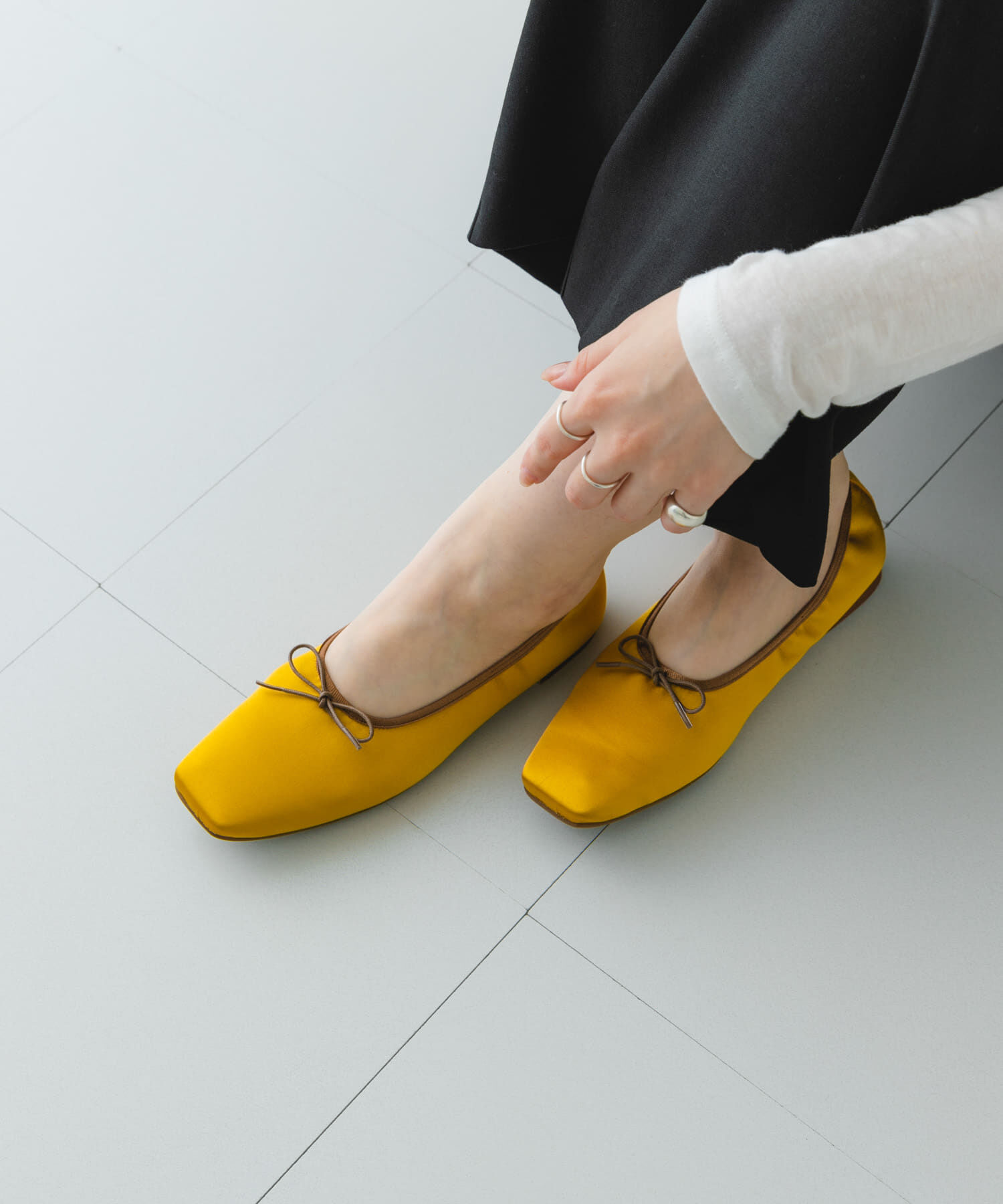 RODE SKO「『MADE IN JAPAN』 サテンスクエアトゥバレエシューズ」|バレエシューズ|