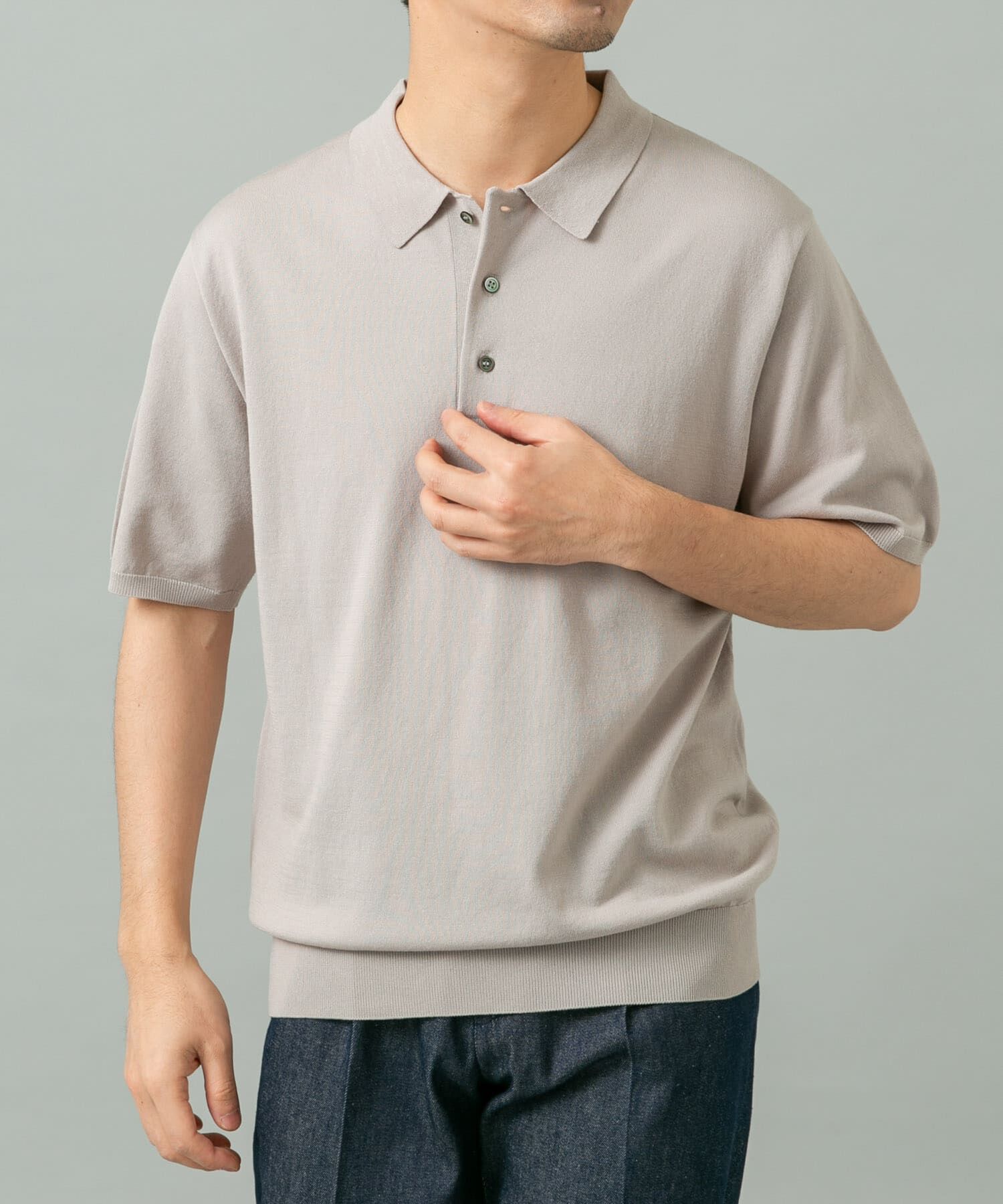 URBAN RESEARCH ROSSO「『WEB限定』シルク混サマーニットポロシャツ」|ポロシャツ|