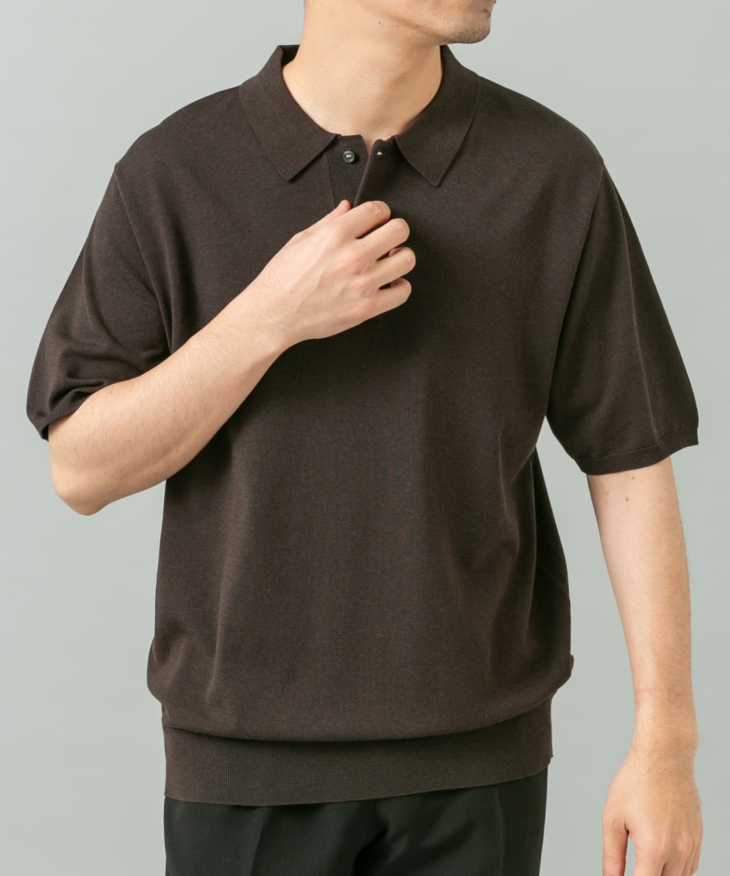URBAN RESEARCH ROSSO「『WEB限定』シルク混サマーニットポロシャツ」|ポロシャツ|