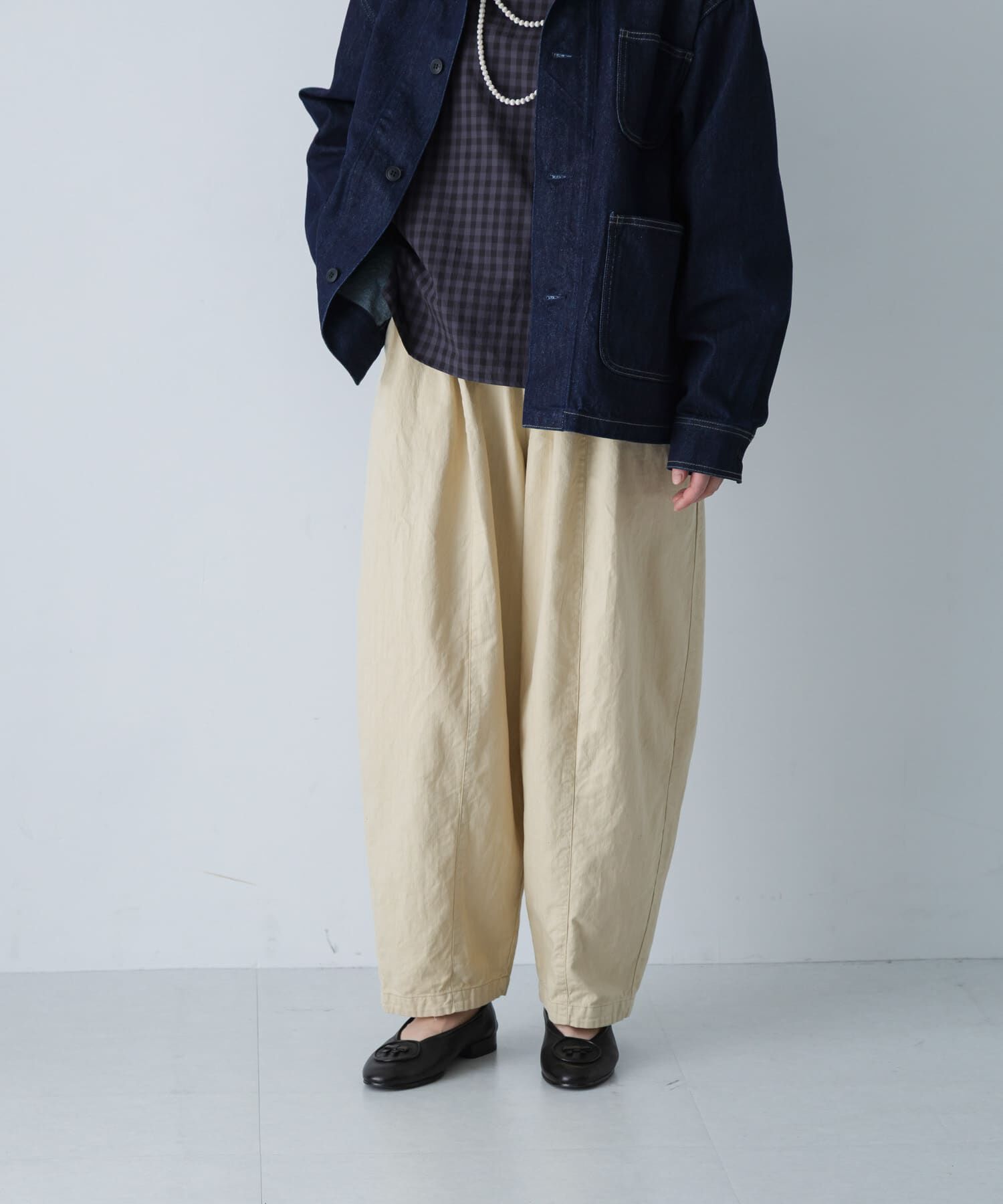 かぐれ「コットンリネンボリュームパンツ」|その他|イエロー