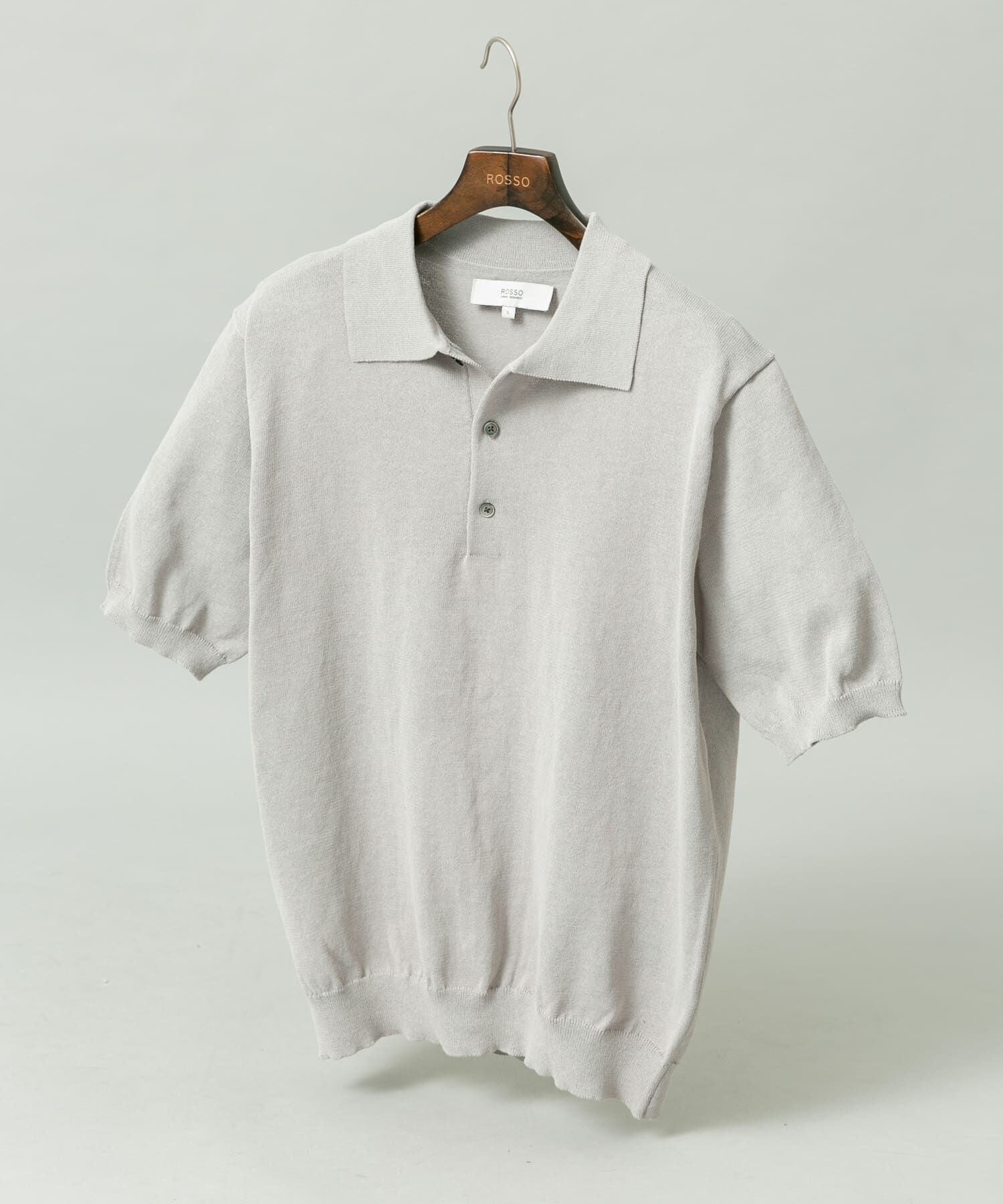 URBAN RESEARCH ROSSO「『UR TECH』AIRDRY半袖ニットポロ」|ポロシャツ|ライトグレー