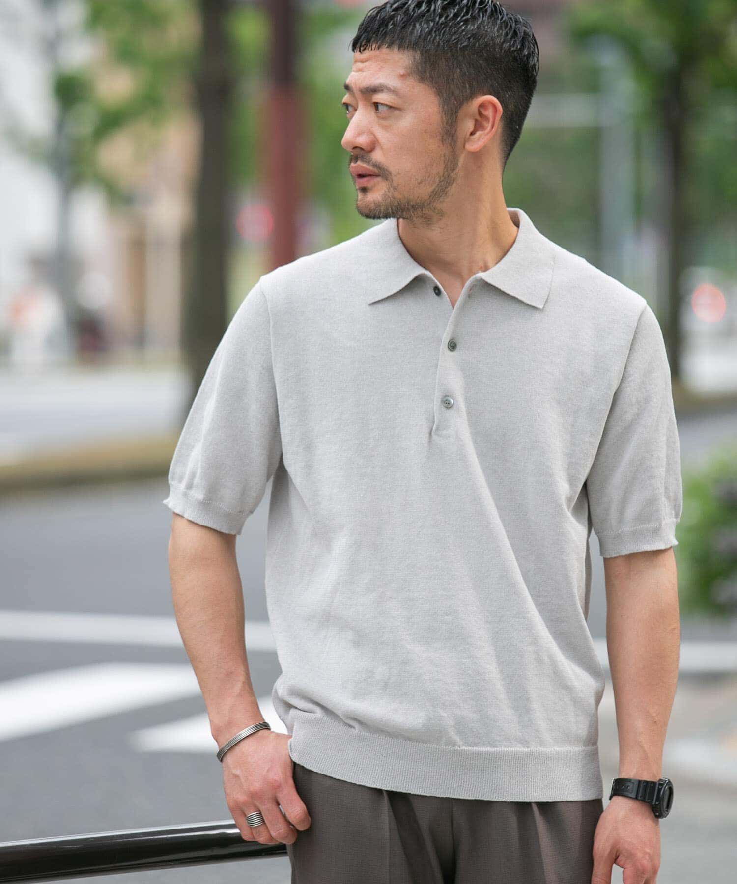 URBAN RESEARCH ROSSO「『UR TECH』AIRDRY半袖ニットポロ」|ポロシャツ|