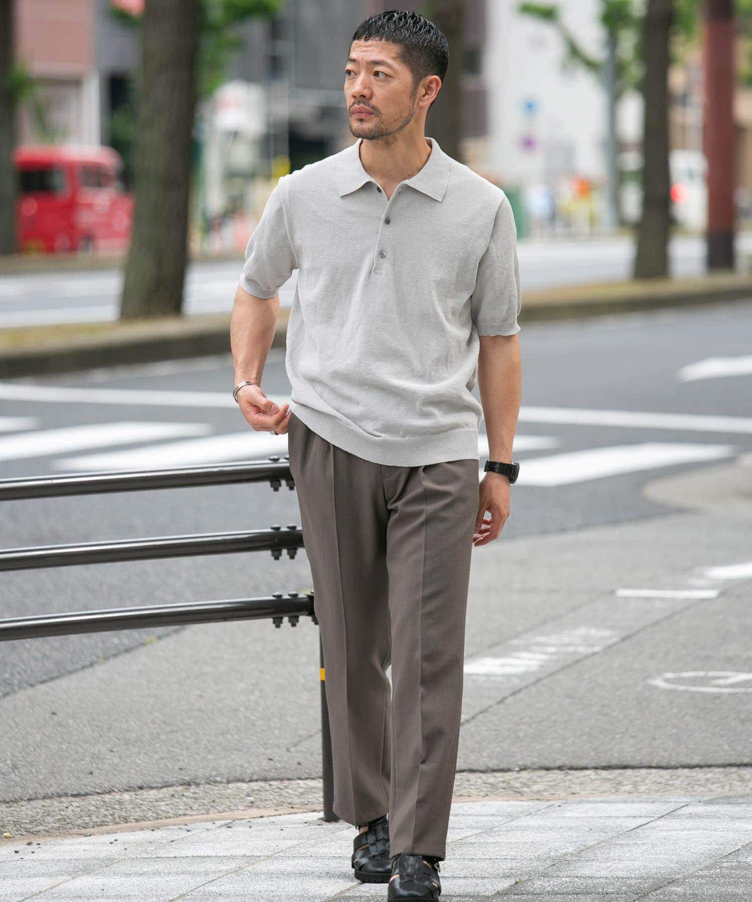 URBAN RESEARCH ROSSO「『UR TECH』AIRDRY半袖ニットポロ」|ポロシャツ|