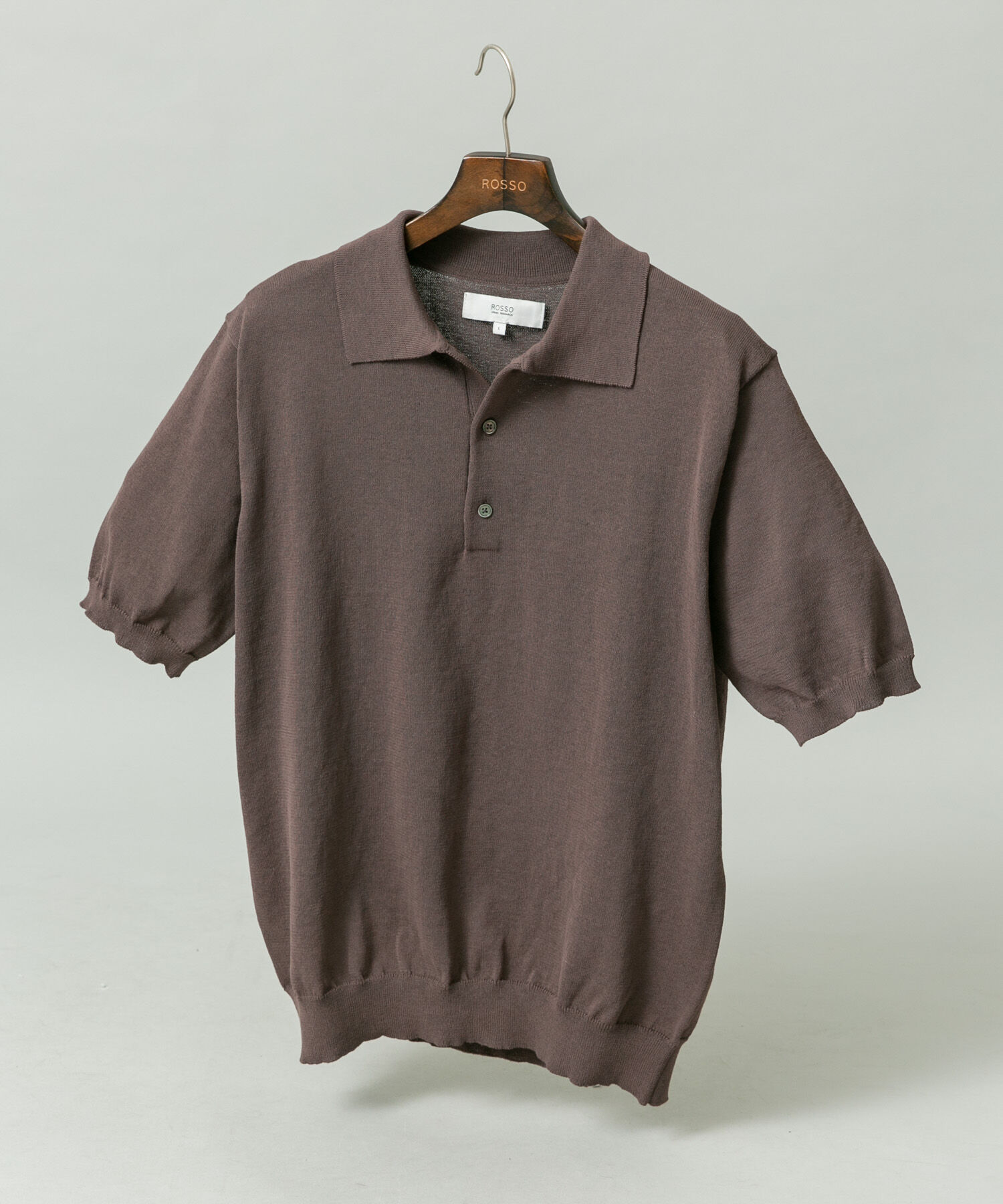 URBAN RESEARCH ROSSO「『UR TECH』AIRDRY半袖ニットポロ」|ポロシャツ|チャコールグレー