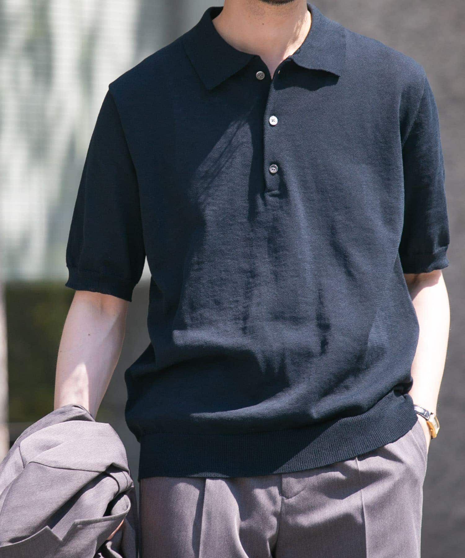 URBAN RESEARCH ROSSO「『UR TECH』AIRDRY半袖ニットポロ」|ポロシャツ|