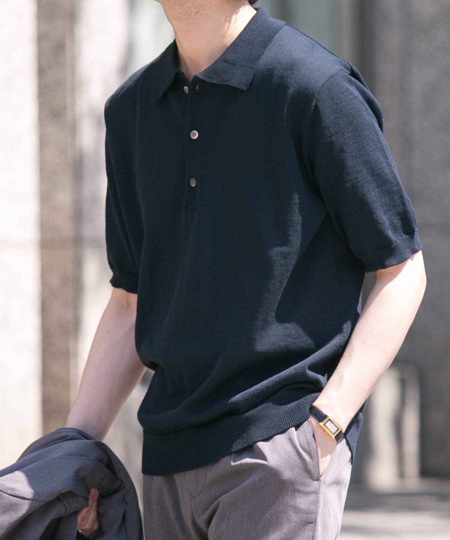 URBAN RESEARCH ROSSO「『UR TECH』AIRDRY半袖ニットポロ」|ポロシャツ|