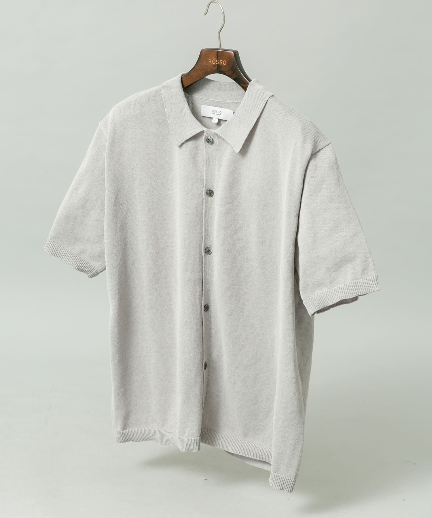 URBAN RESEARCH ROSSO「『UR TECH』AIRDRY半袖ポロカーディガン」|カーディガン|ライトグレー