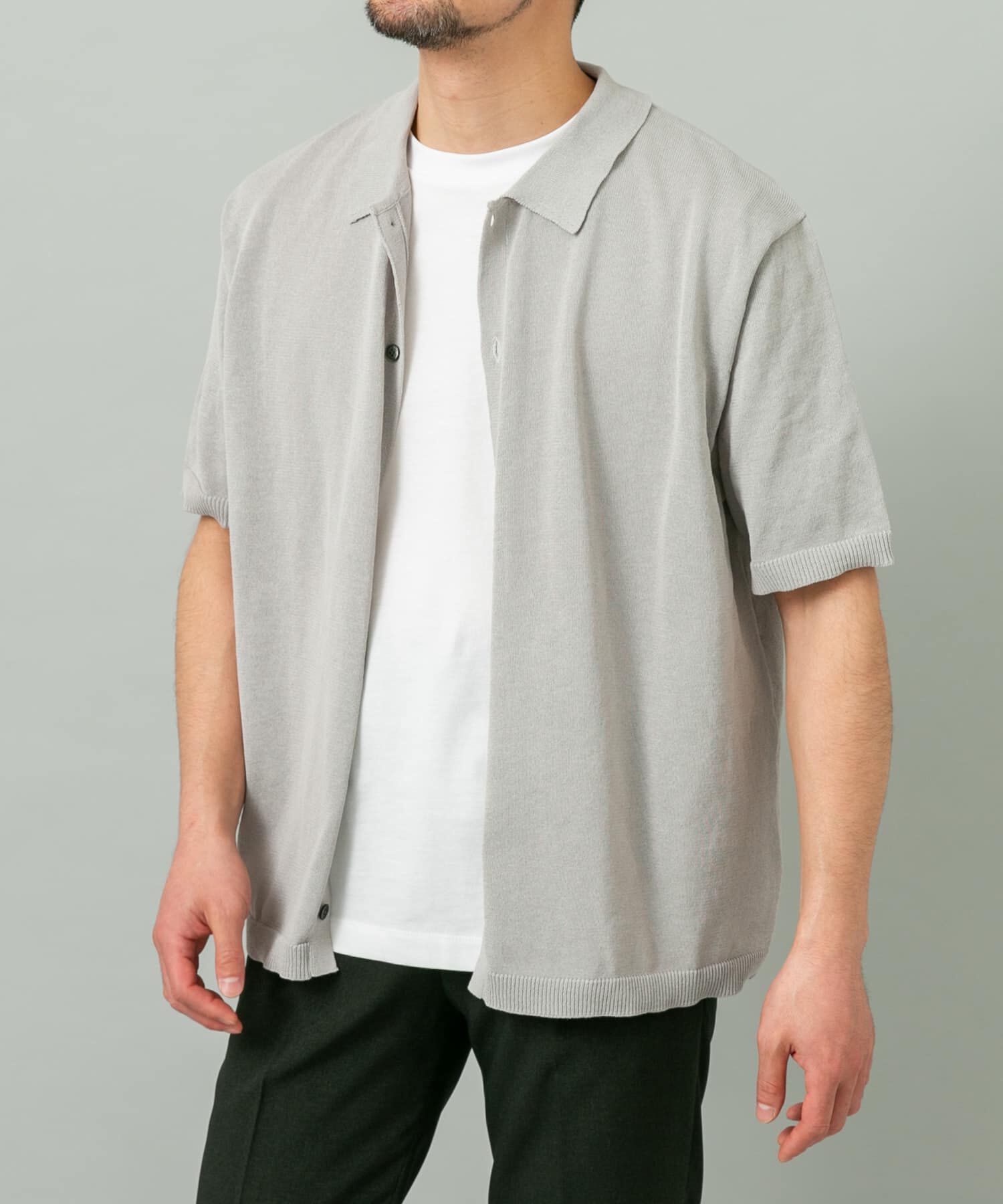 URBAN RESEARCH ROSSO「『UR TECH』AIRDRY半袖ポロカーディガン」|カーディガン|