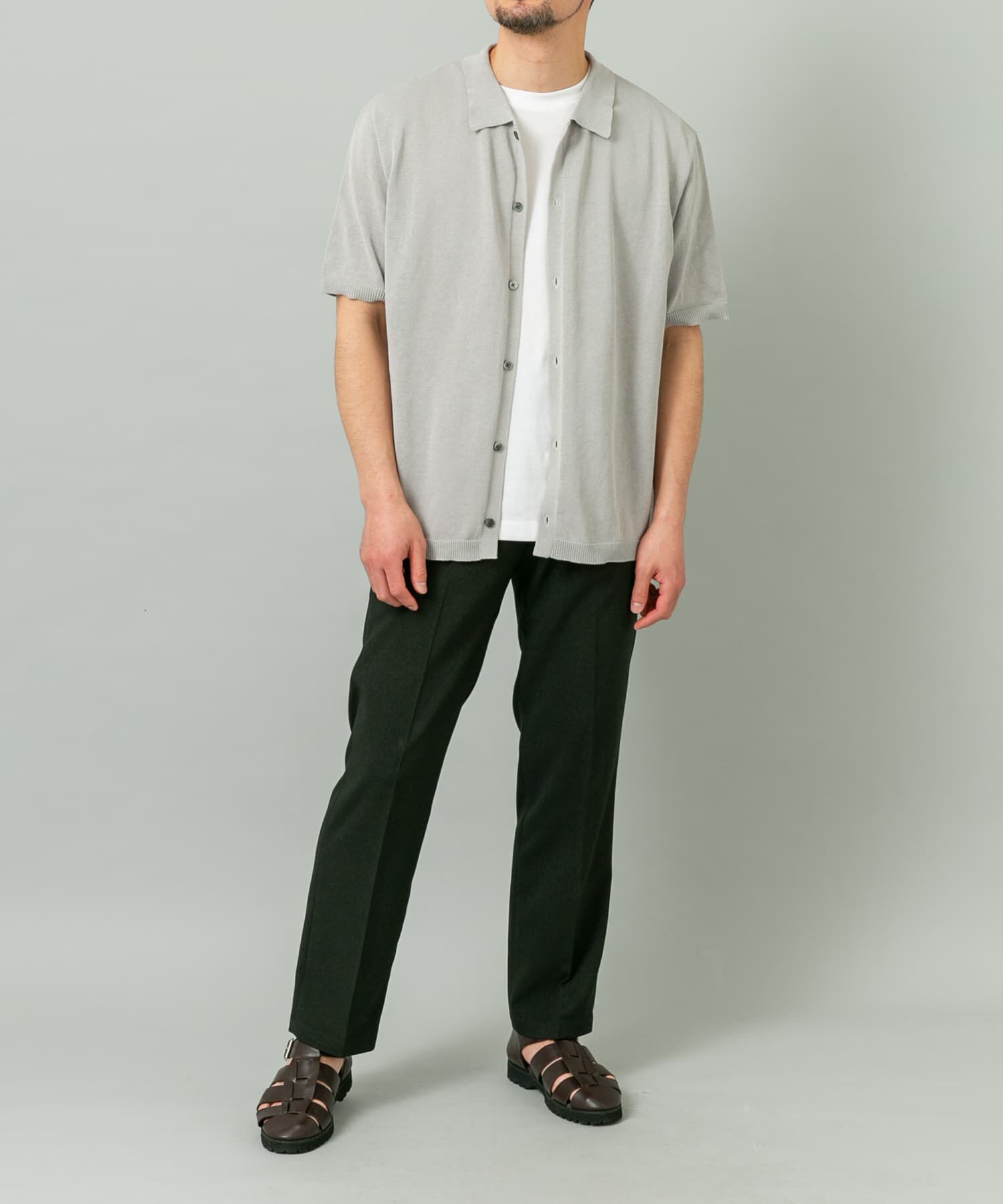 URBAN RESEARCH ROSSO「『UR TECH』AIRDRY半袖ポロカーディガン」|カーディガン|