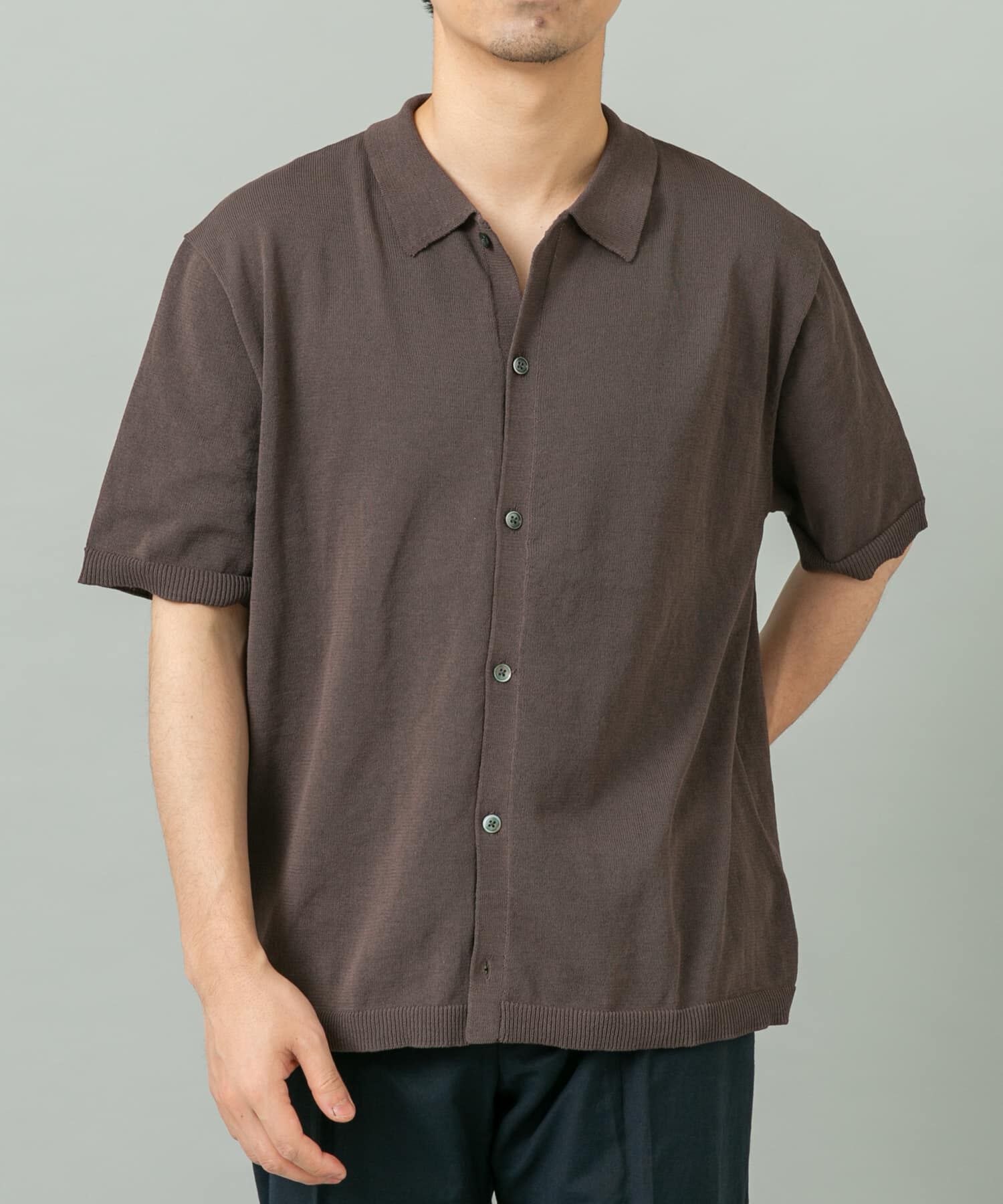 URBAN RESEARCH ROSSO「『UR TECH』AIRDRY半袖ポロカーディガン」|カーディガン|