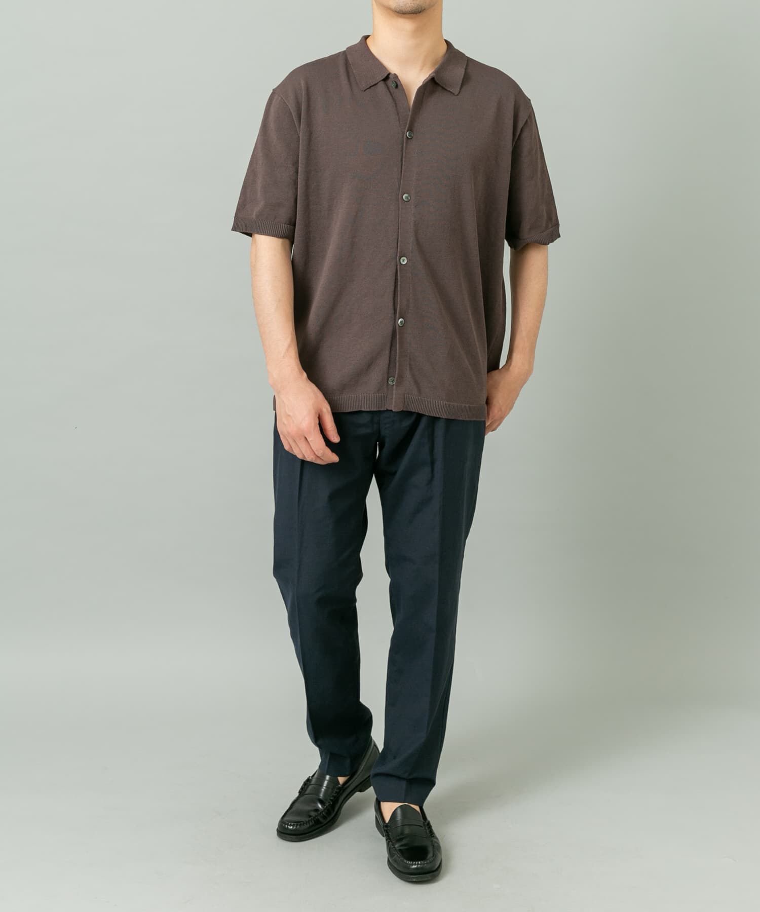 URBAN RESEARCH ROSSO「『UR TECH』AIRDRY半袖ポロカーディガン」|カーディガン|