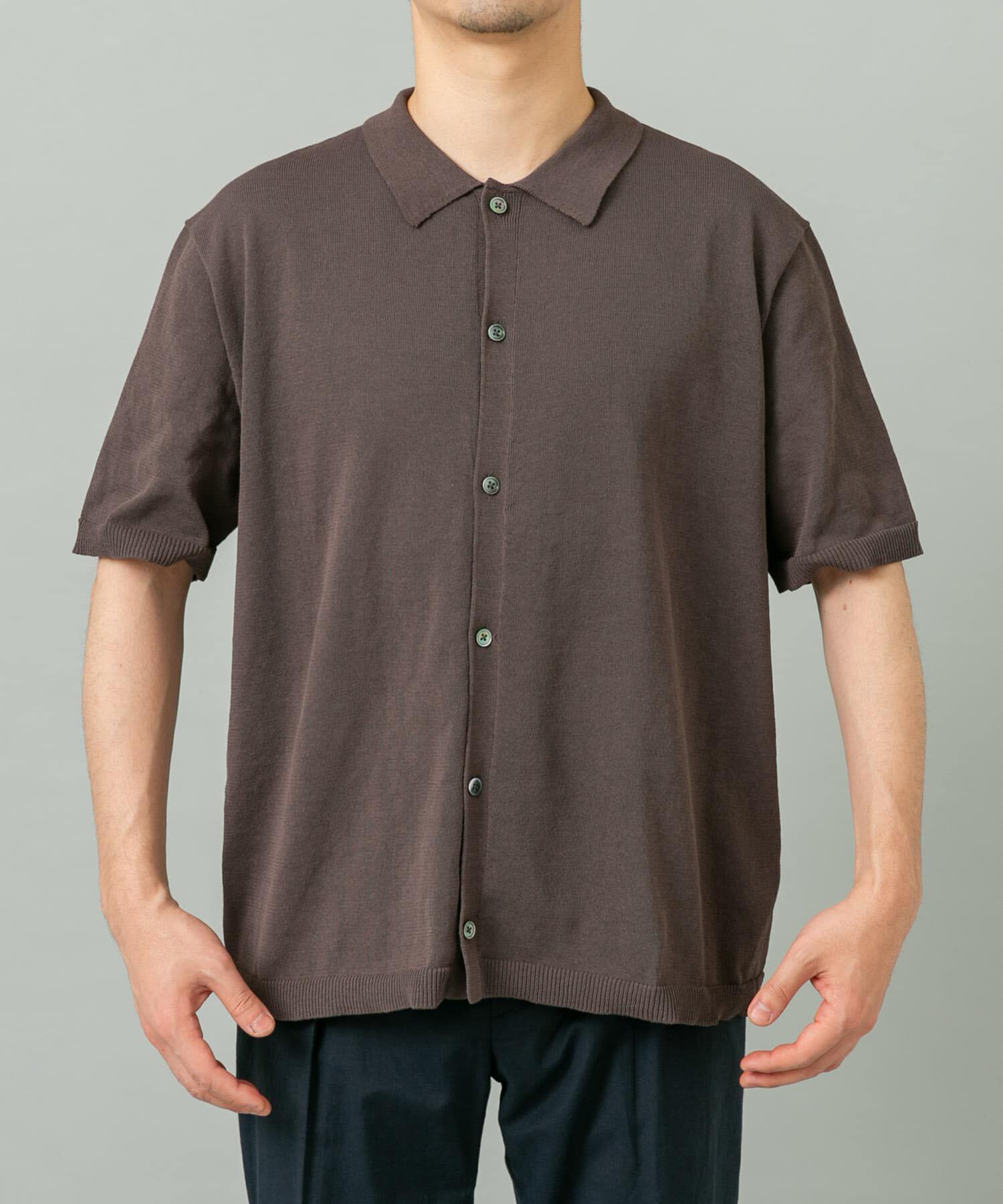 URBAN RESEARCH ROSSO「『UR TECH』AIRDRY半袖ポロカーディガン」|カーディガン|