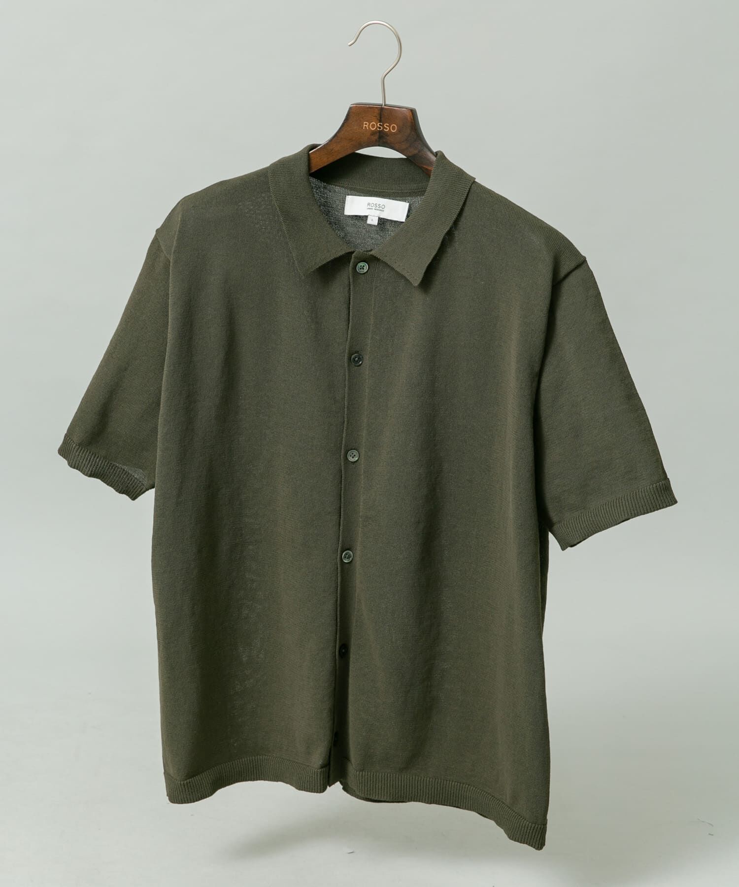 URBAN RESEARCH ROSSO「『UR TECH』AIRDRY半袖ポロカーディガン」|カーディガン|カーキ