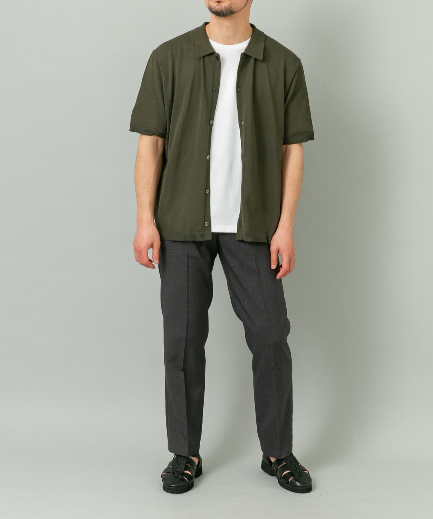 URBAN RESEARCH ROSSO「『UR TECH』AIRDRY半袖ポロカーディガン」|カーディガン|