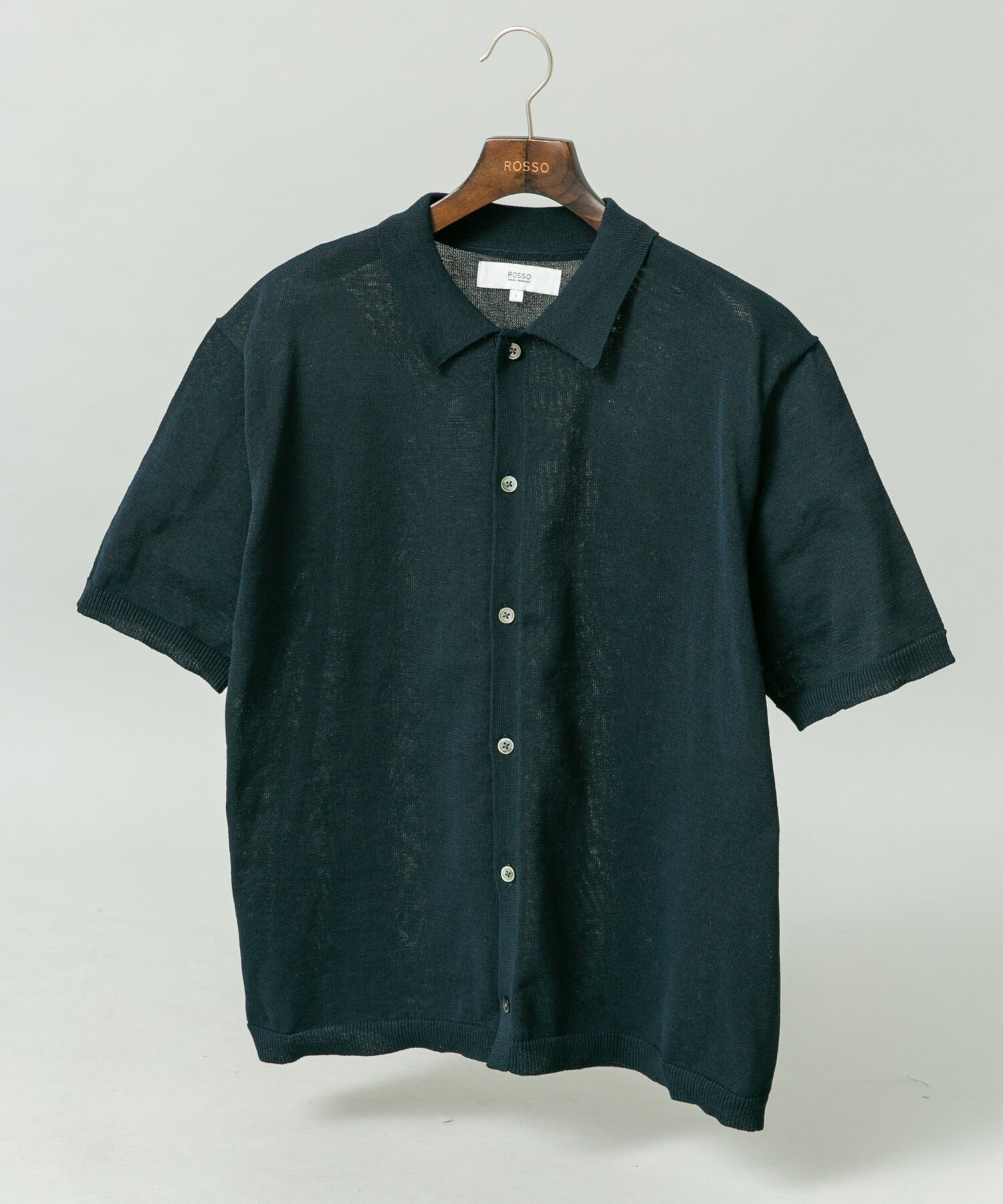 URBAN RESEARCH ROSSO「『UR TECH』AIRDRY半袖ポロカーディガン」|カーディガン|ネイビー