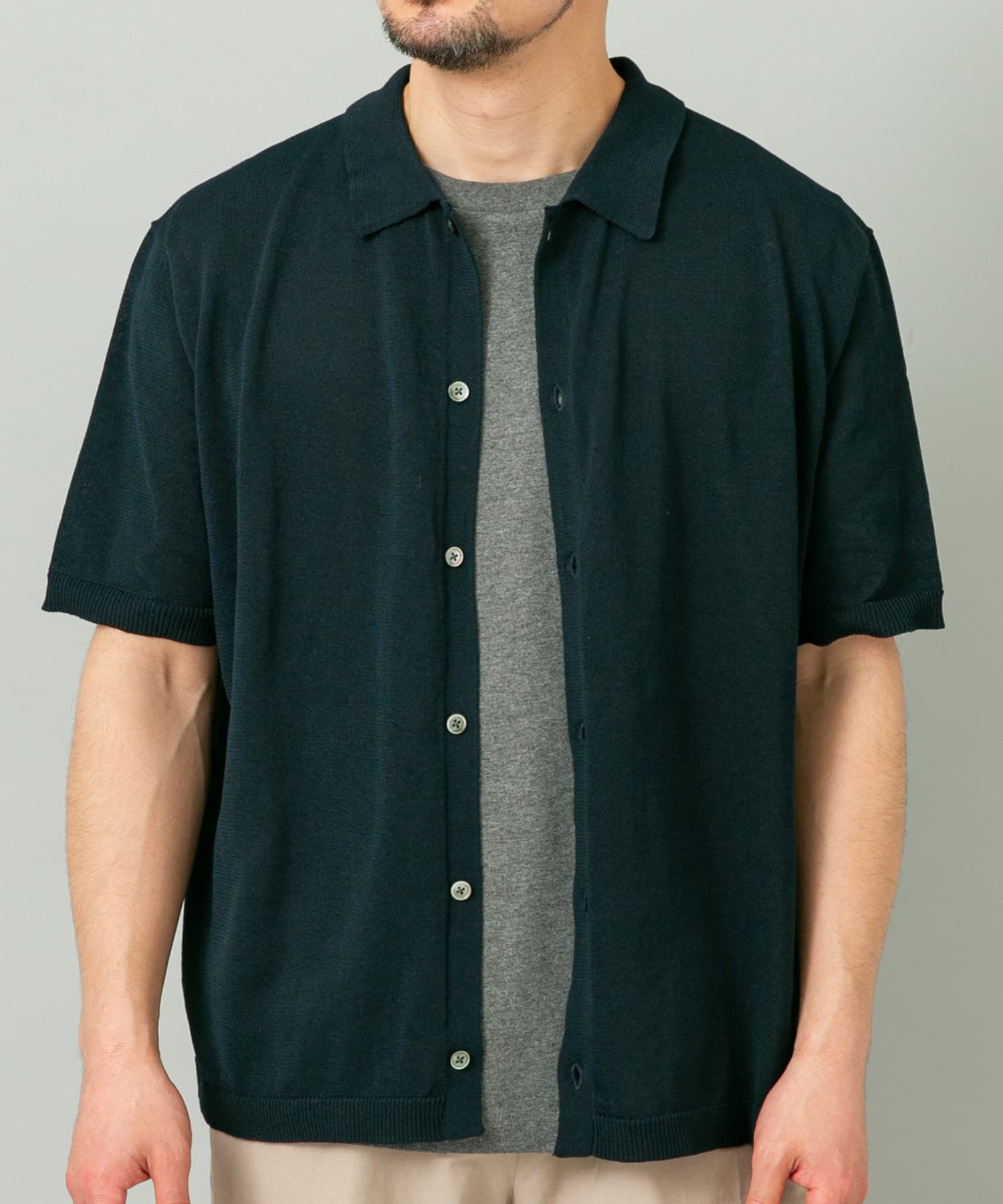 URBAN RESEARCH ROSSO「『UR TECH』AIRDRY半袖ポロカーディガン」|カーディガン|