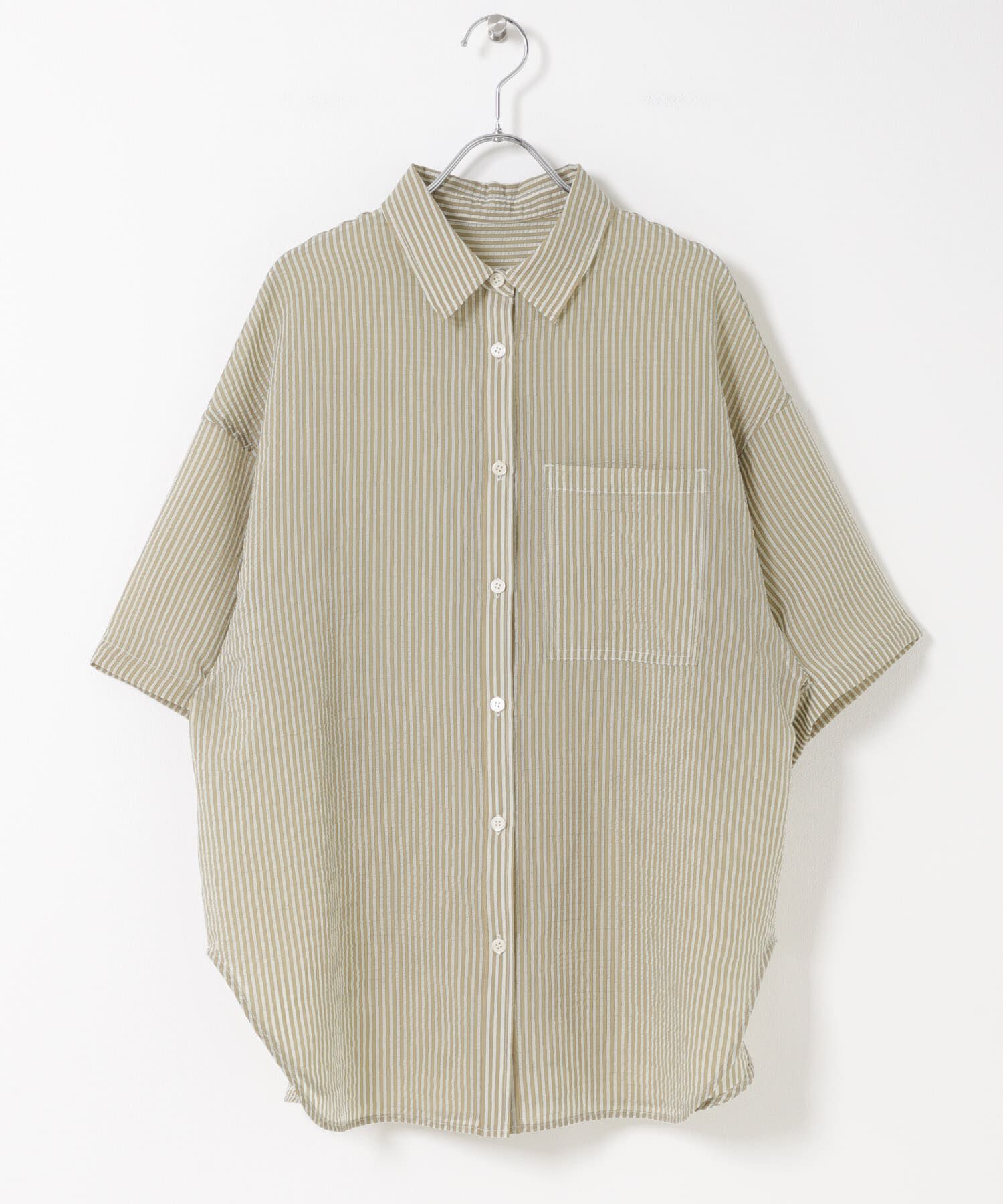  「シアーストライプBIGシャツ」|シャツ・ブラウス|