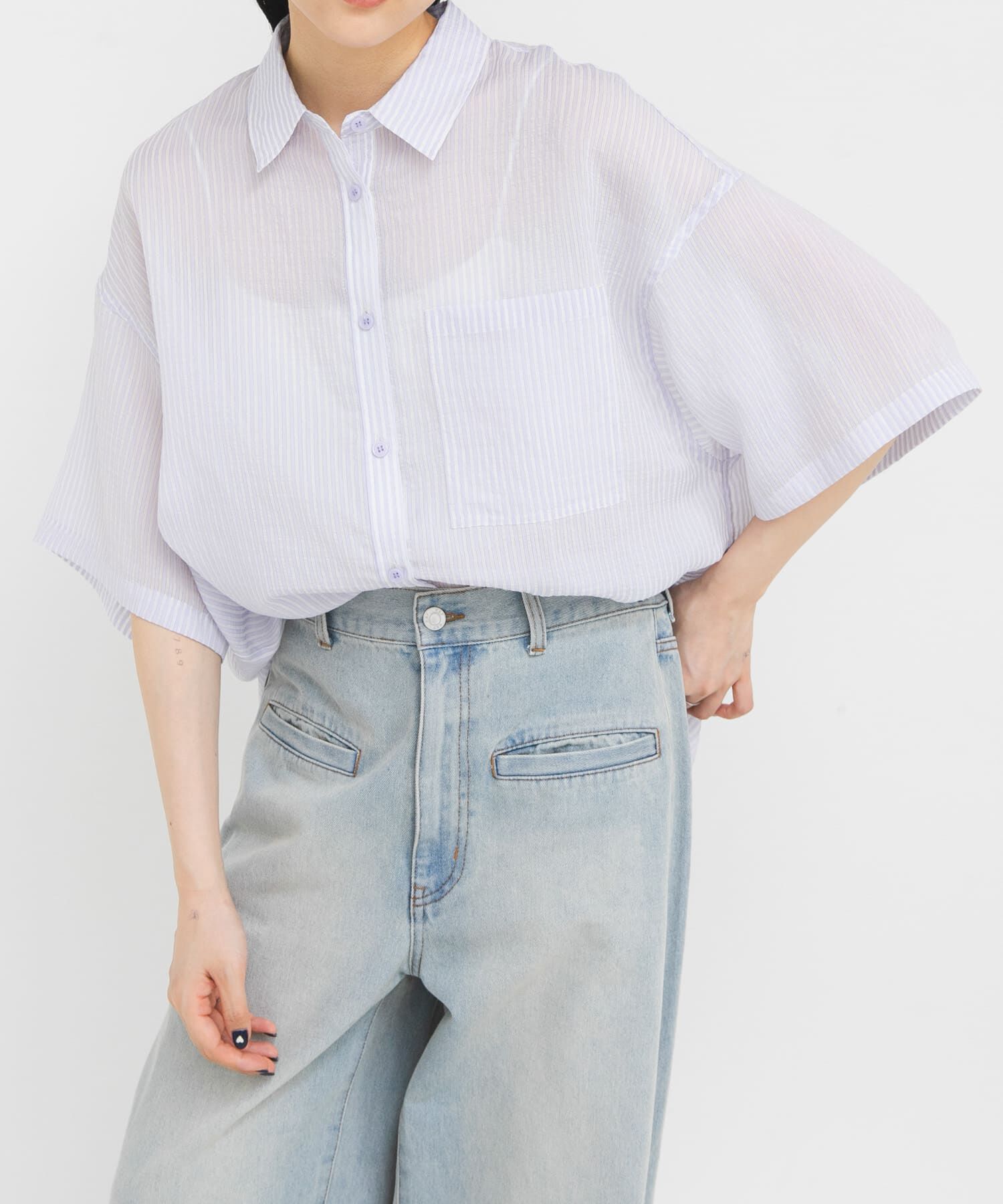  「シアーストライプBIGシャツ」|シャツ・ブラウス|