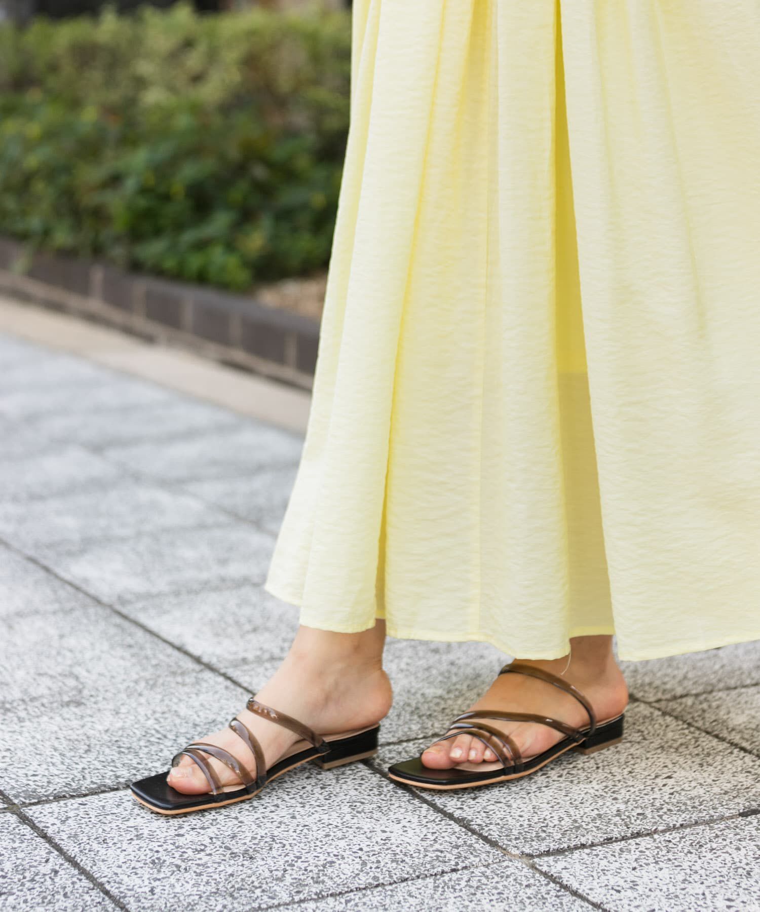 SENSE OF PLACE by URBAN RESEARCH「PVCアシメサンダル」|サンダル|ブラック