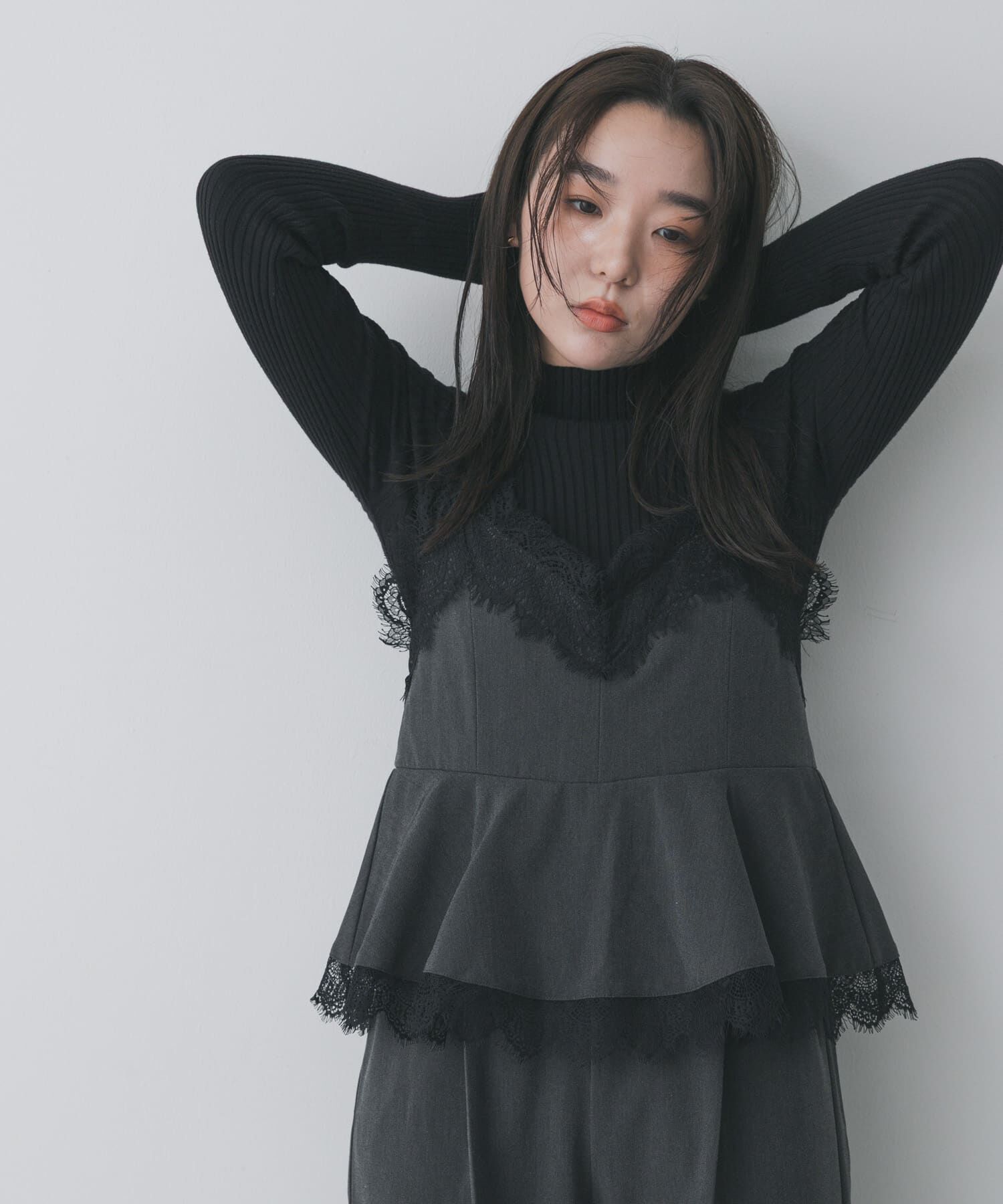 SENSE OF PLACE by URBAN RESEARCH「レースキャミオールインワン」|オールインワン|チャコールグレー