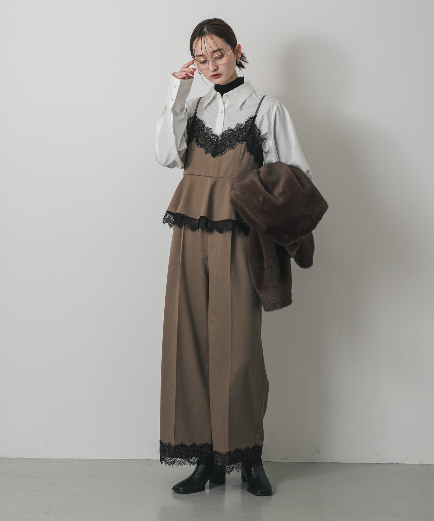 SENSE OF PLACE by URBAN RESEARCH「レースキャミオールインワン」|オールインワン|キャメル