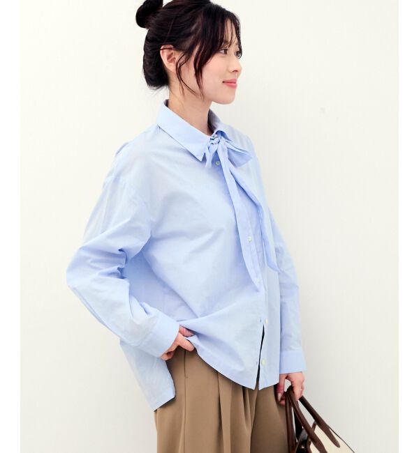  「《WEB限定アイテム》コットン2Wayボウタイブラウス」|シャツ・ブラウス|