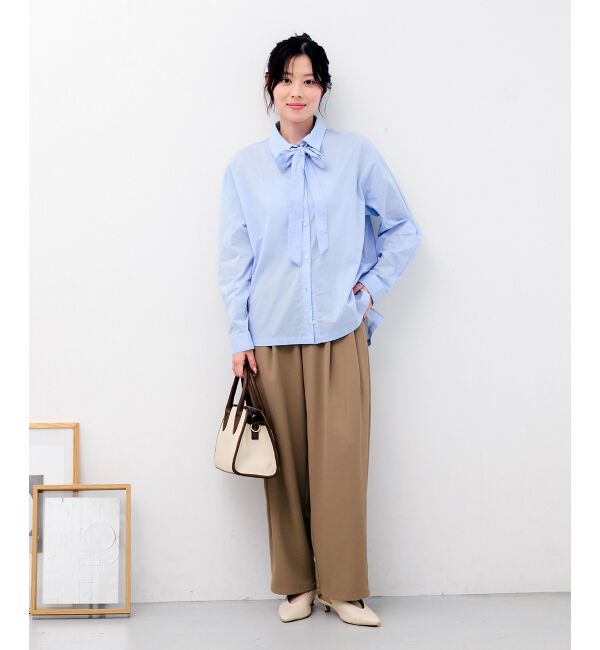  「《WEB限定アイテム》コットン2Wayボウタイブラウス」|シャツ・ブラウス|