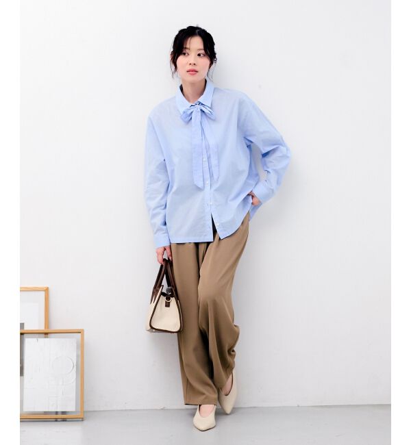  「《WEB限定アイテム》コットン2Wayボウタイブラウス」|シャツ・ブラウス|