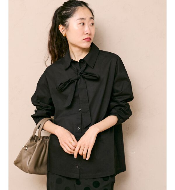  「《WEB限定アイテム》コットン2Wayボウタイブラウス」|シャツ・ブラウス|