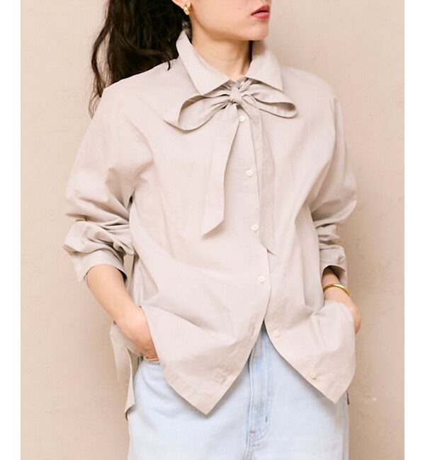  「《WEB限定アイテム》コットン2Wayボウタイブラウス」|シャツ・ブラウス|