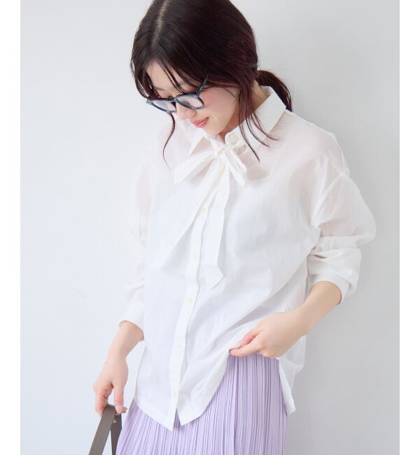  「《WEB限定アイテム》コットン2Wayボウタイブラウス」|シャツ・ブラウス|