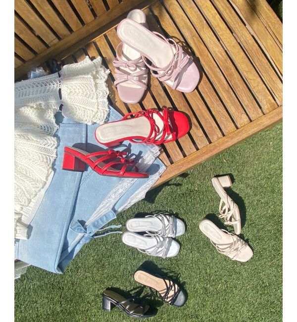  「◇ダブルリボンサンダル」|サンダル|