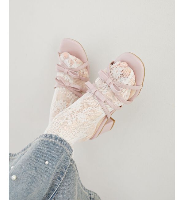  「◇ダブルリボンサンダル」|サンダル|