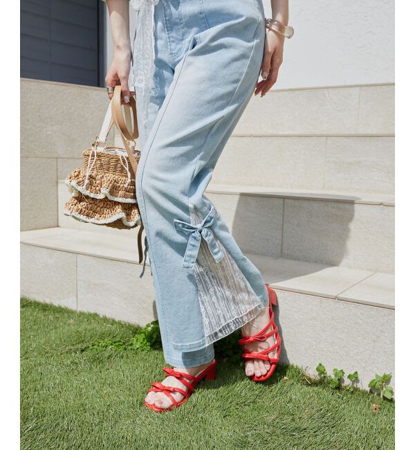  「◇ダブルリボンサンダル」|サンダル|