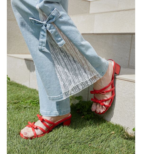  「◇ダブルリボンサンダル」|サンダル|