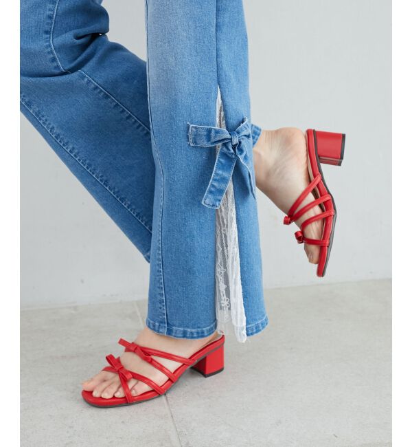  「◇ダブルリボンサンダル」|サンダル|