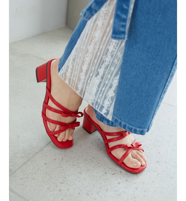  「◇ダブルリボンサンダル」|サンダル|