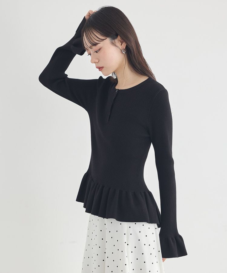 earth music&ecology「ペプラムニットプルオーバー」|ニット・セーター|