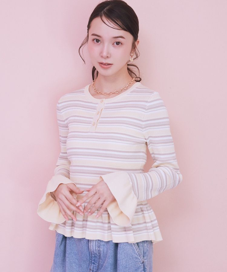 earth music&ecology「ペプラムニットプルオーバー」|ニット・セーター|