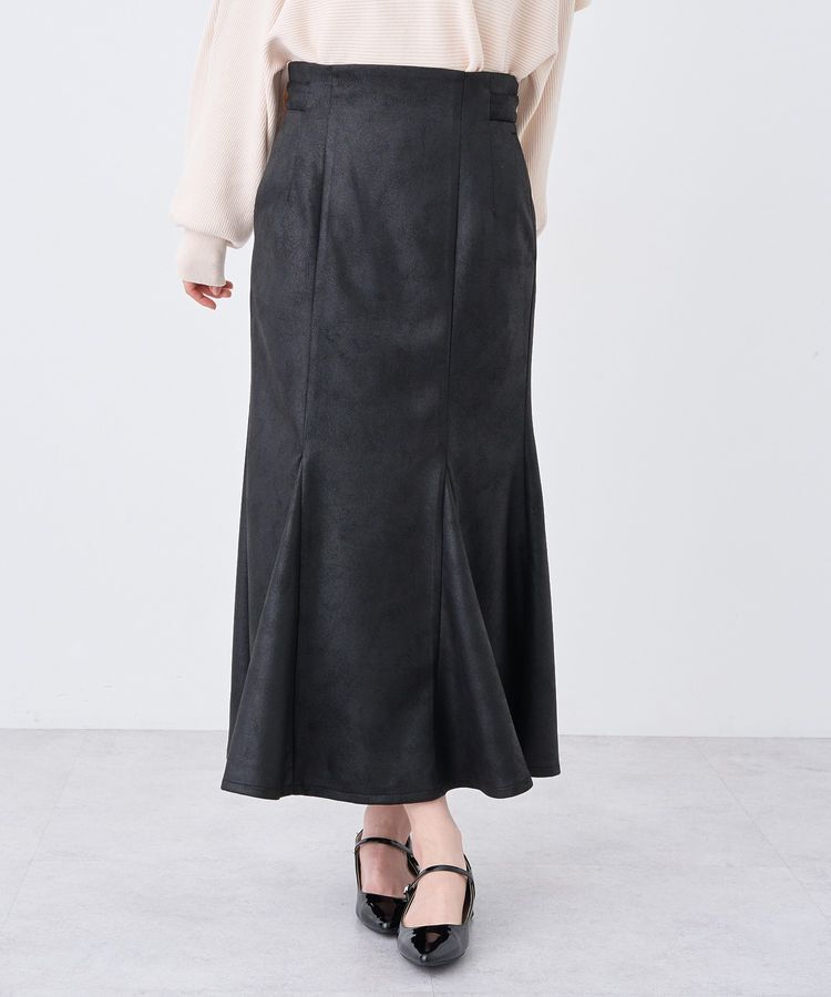 earth music&ecology「フェイクレザーマーメイドスカート」|フレア|Black