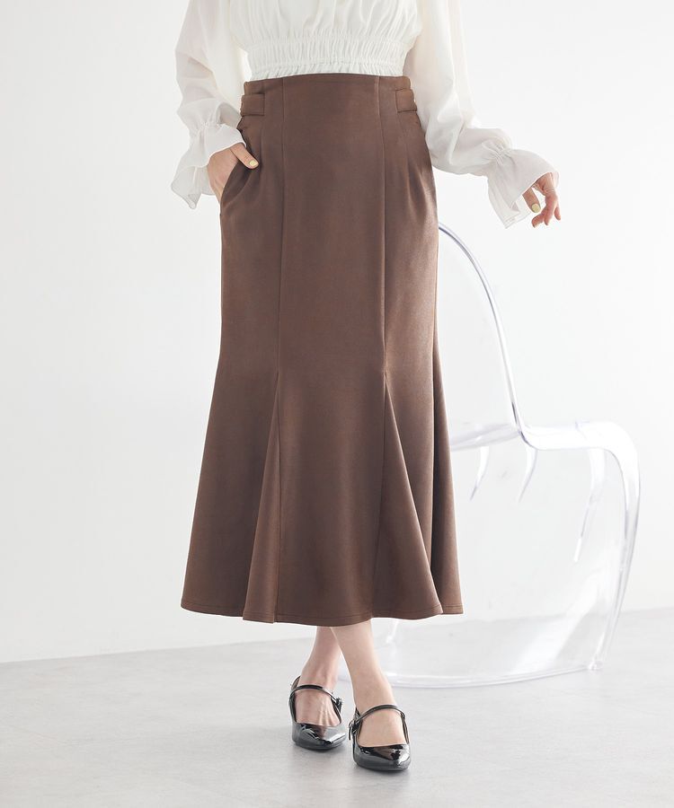 earth music&ecology「フェイクレザーマーメイドスカート」|フレア|