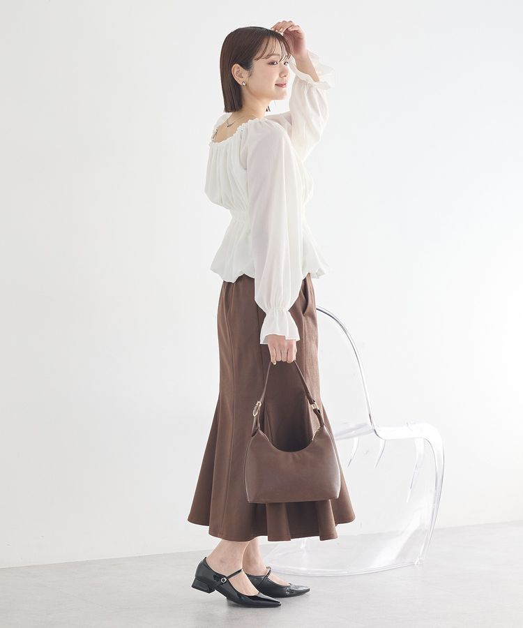 earth music&ecology「フェイクレザーマーメイドスカート」|フレア|