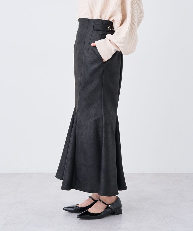 earth music&ecology「フェイクレザーマーメイドスカート」|フレア|